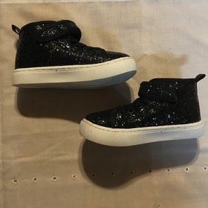 Girl's High tops Glittery Black Shoes (Size 7)